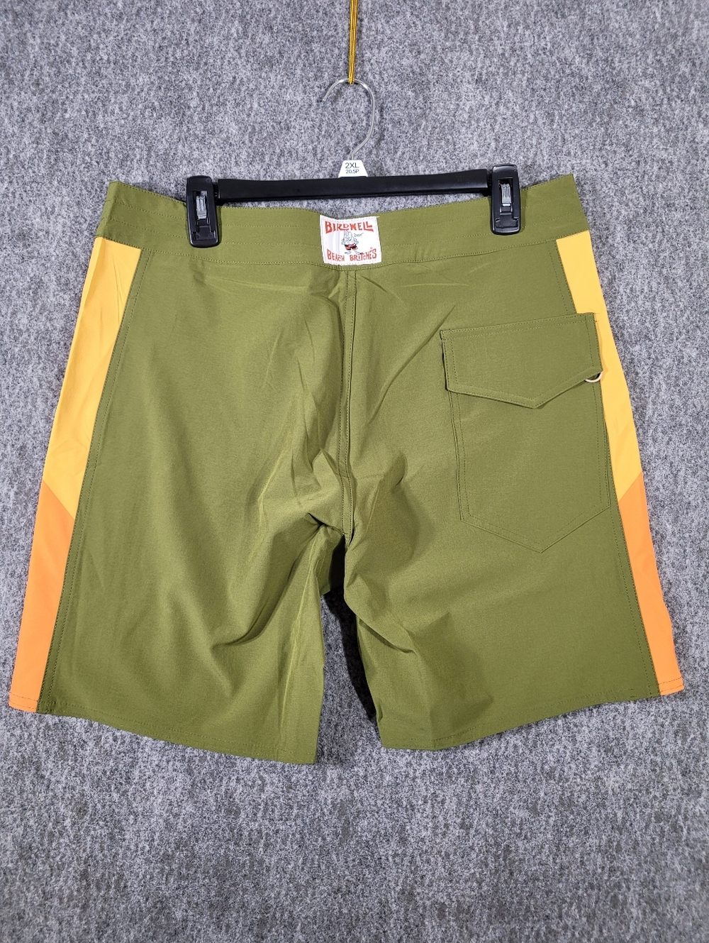 Birdwell Beach Britches Birdie Boardshorts Mens 31 Army Sunset Colorblock Olive